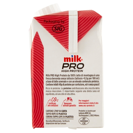 Latte Pro High Protein 40 g 100% Montagna, 500 ml